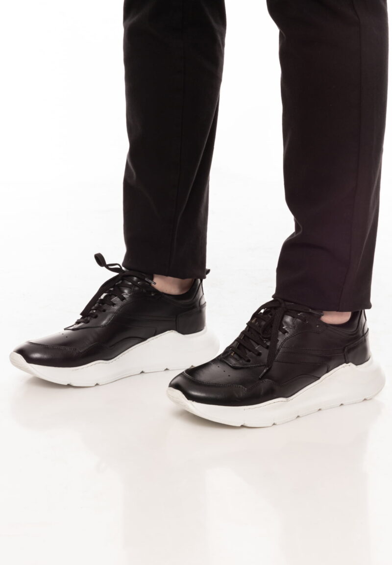 Teniși TRENDS negri din piele naturală - Trends By Adina Buzatu