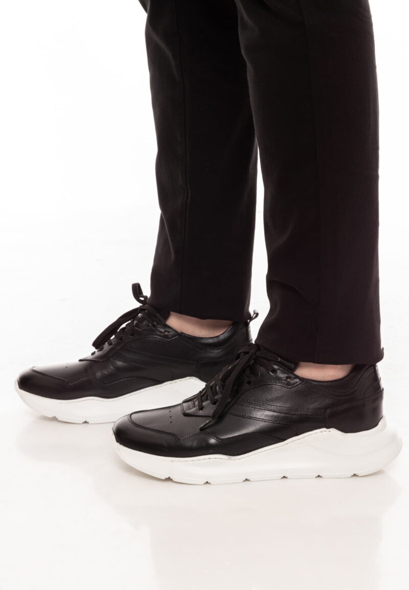 Teniși TRENDS negri din piele naturală - Trends By Adina Buzatu