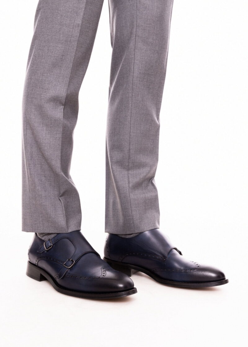 Pantofi TRENDS bluemarin cu două catarame din piele naturală - Trends By Adina Buzatu