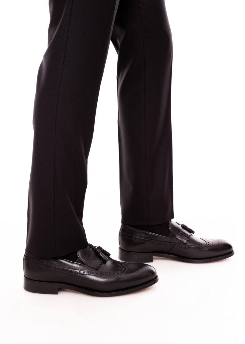 Mocasini TRENDS negri cu ciucuri din piele naturală - Trends By Adina Buzatu