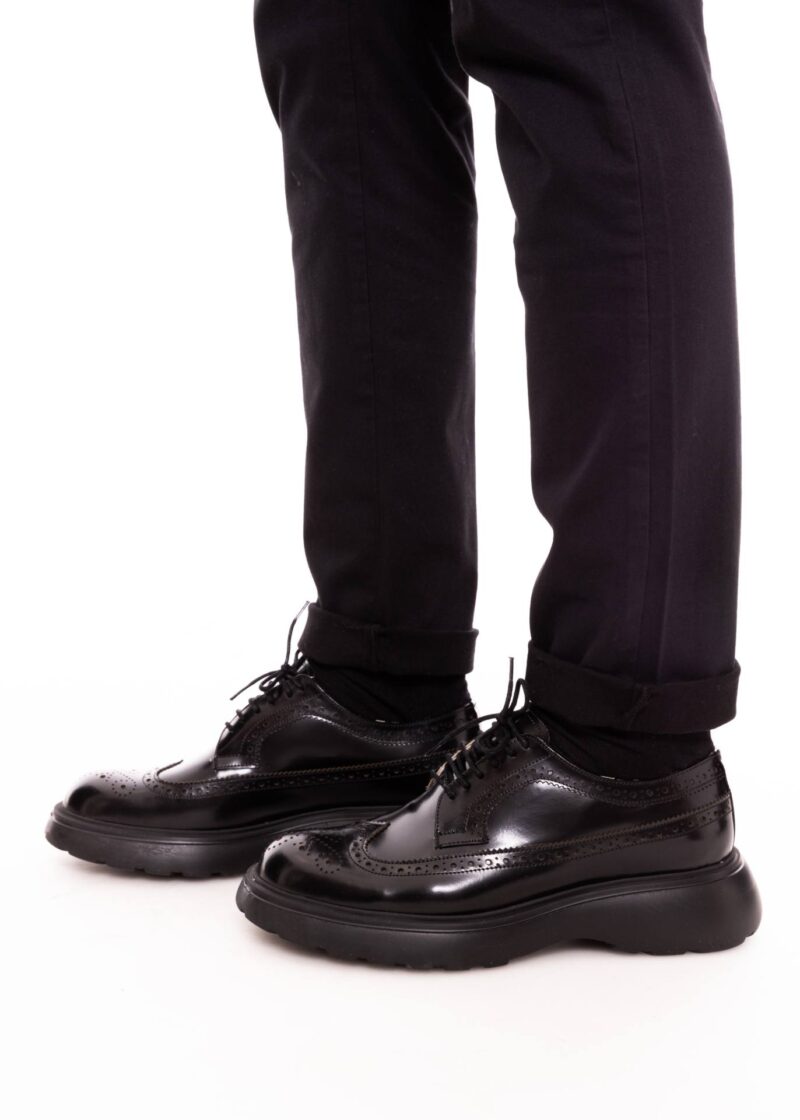 Pantofi TRENDS brogue negri cu talpă masivă din piele naturala - Trends By Adina Buzatu