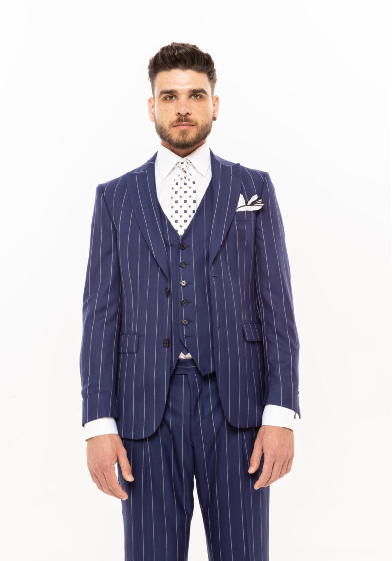 Costum TRENDS bleumarin in dungi - Trends By Adina Buzatu