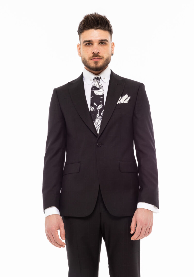 Costum TRENDS negru in carouri - Trends By Adina Buzatu