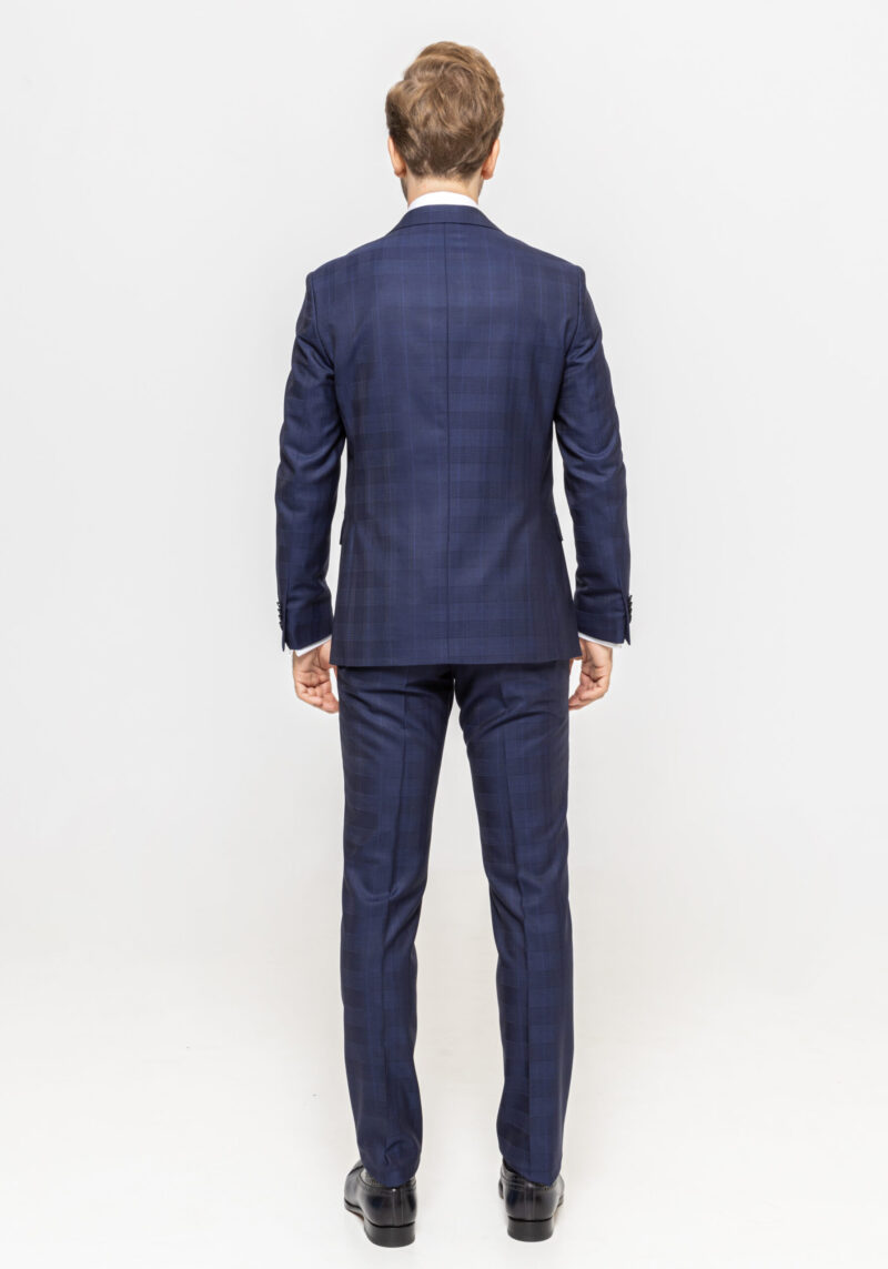 Costum TRENDS bleumarin cu carouri bleumarin/dungi bleu - Trends By Adina Buzatu